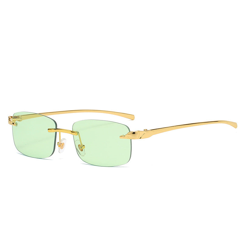 Leopard Head Rimless Sunglasses