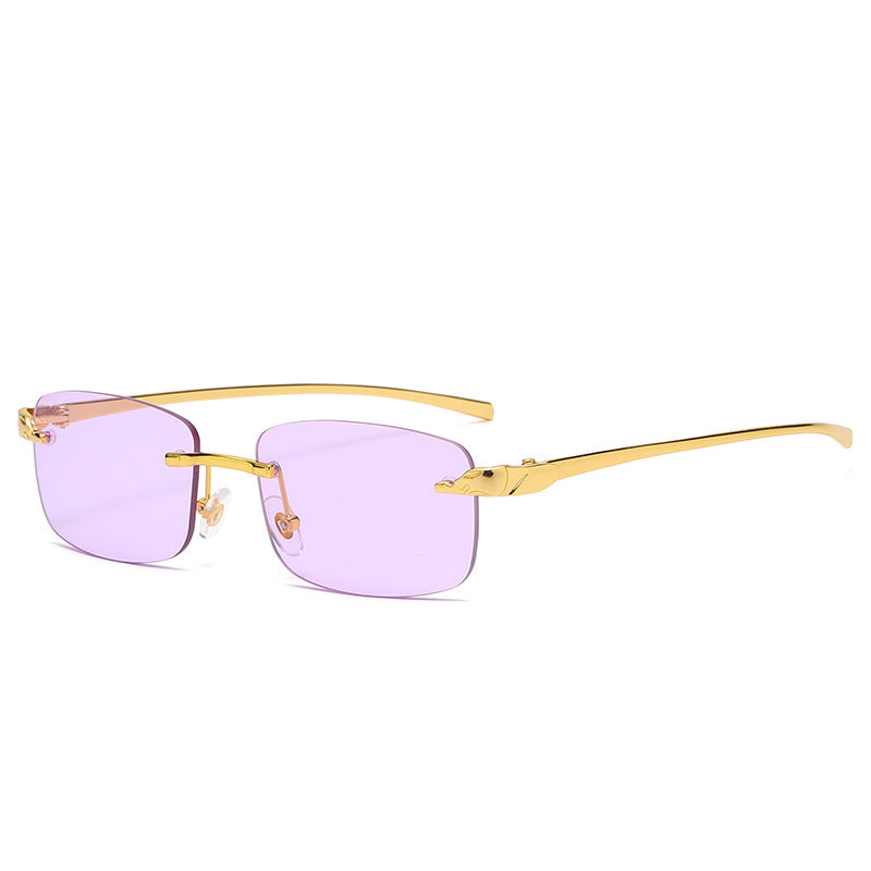 Leopard Head Rimless Sunglasses