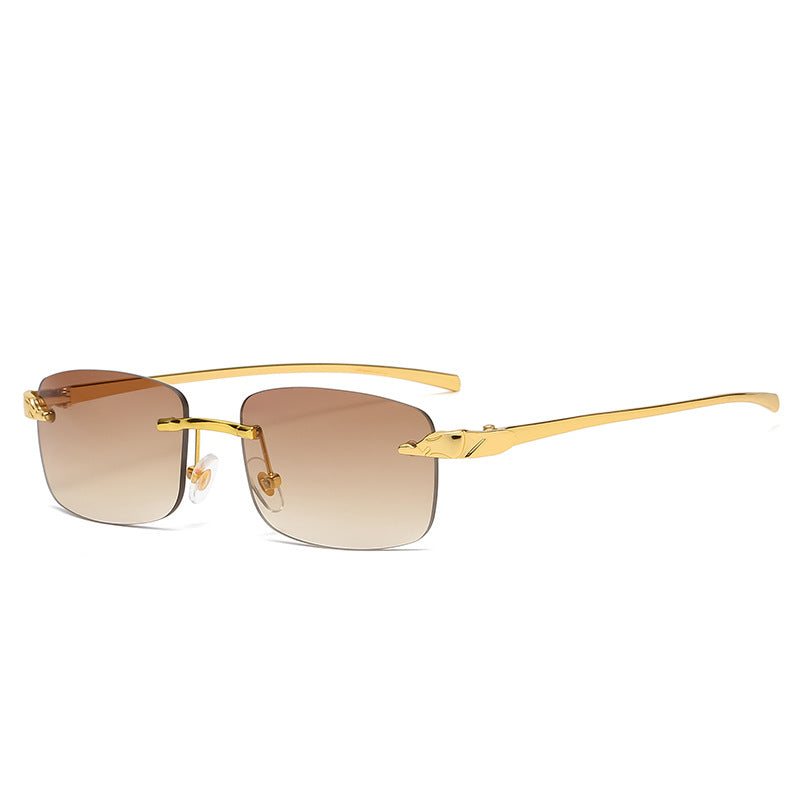 Leopard Head Rimless Sunglasses