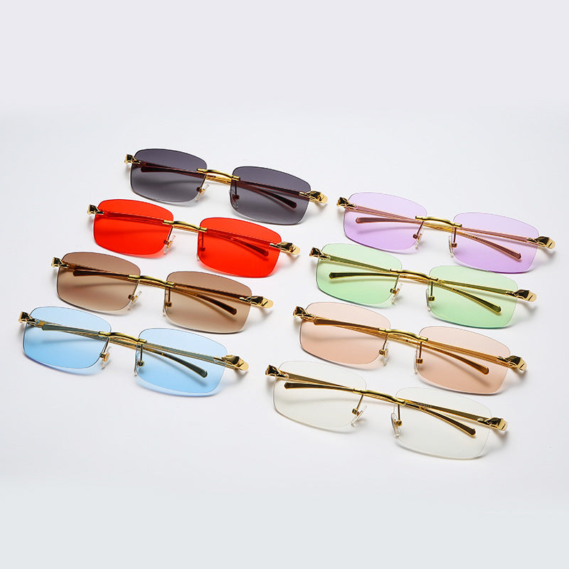 Leopard Head Rimless Sunglasses