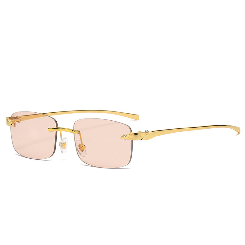 Leopard Head Rimless Sunglasses