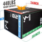 3-in-1 Artificial leather Jump Box for Crossfit Workout 20*24*30in Height Black